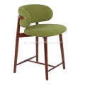 Cadeira de barra minimalista italiana Banco de barra de tecido verde